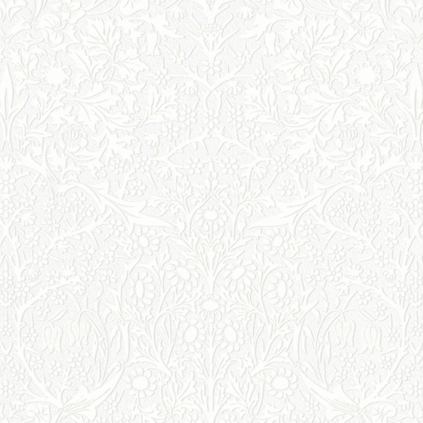 Tapete, Weiß, Blumen, Blätter, 142103, William Morris at Home vol. 2