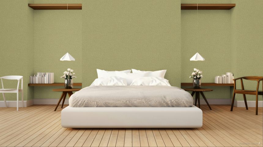 Vliestapete, gelb-grün, grau, melierte Stoffoptik, SF1105, Surfaces, Grandeco