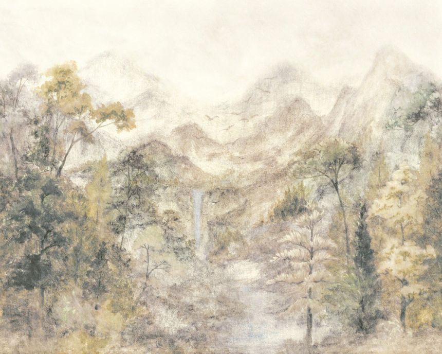 Vlies-Fototapete, grau, cremefarben, Wald, Bäume, SF6001, Surfaces, Grandeco