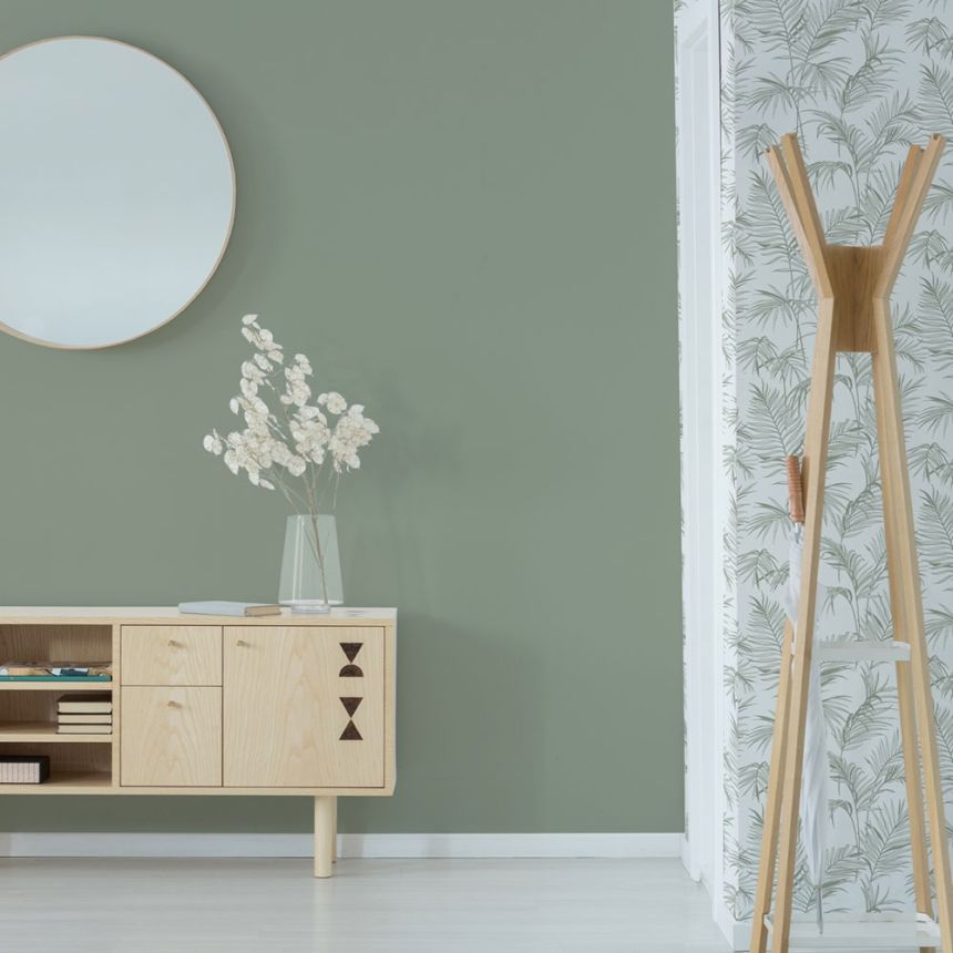 Non-woven wallpaper 106744, Litho Plain Green, Paradise, Graham & Brown