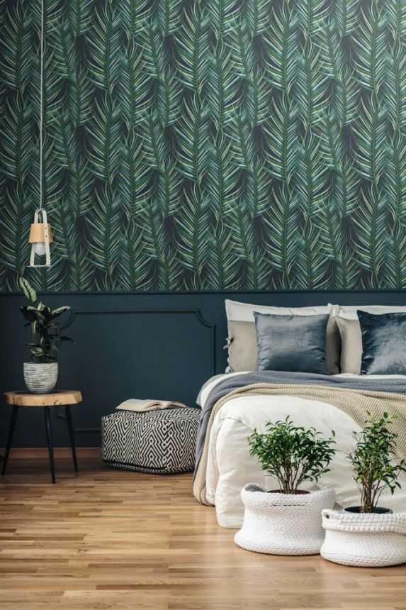 Non-woven wallpaper Palm leaves 100558, Palm Leaves, Paradise, Graham & Brown