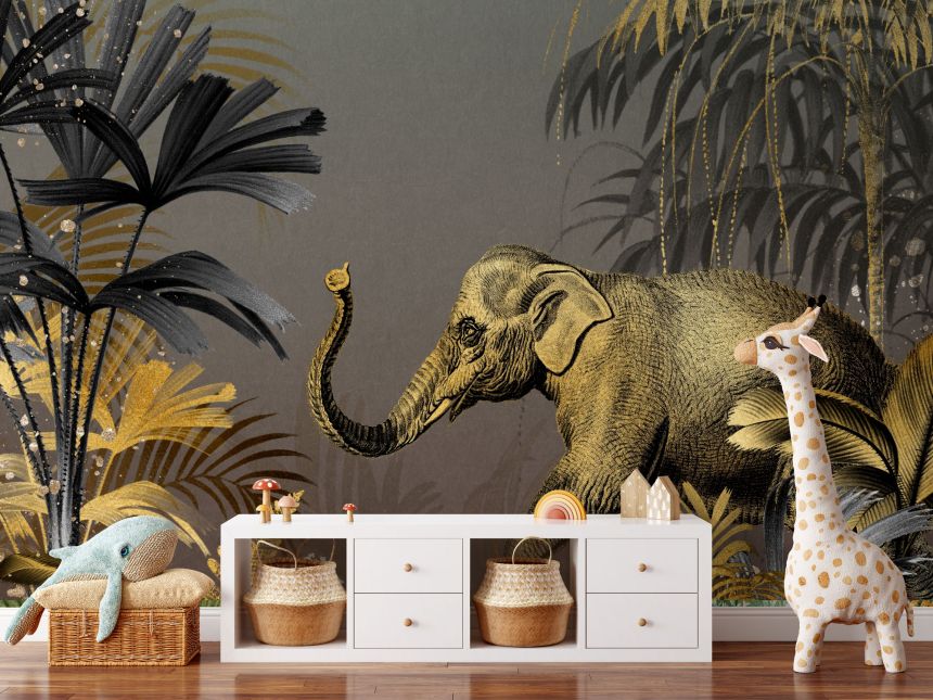 Fototapete nach Maß, Goldener Elefant, Palmen, 10187, Vavex