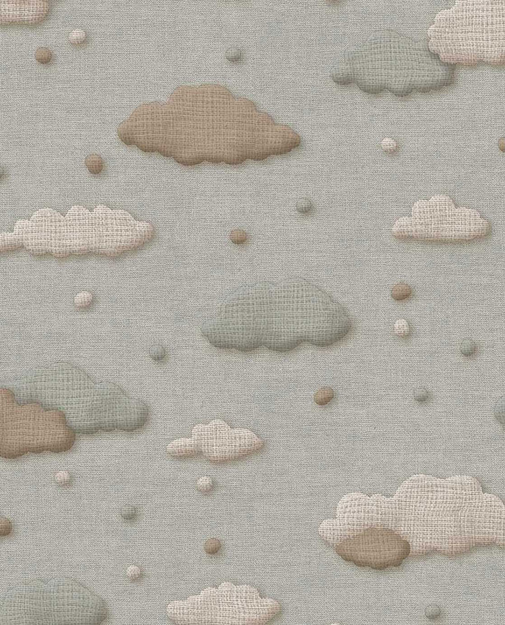 Kindertapete, grau, Wolken, Punkte, 363161, Tiny Treasures, Eijffinger