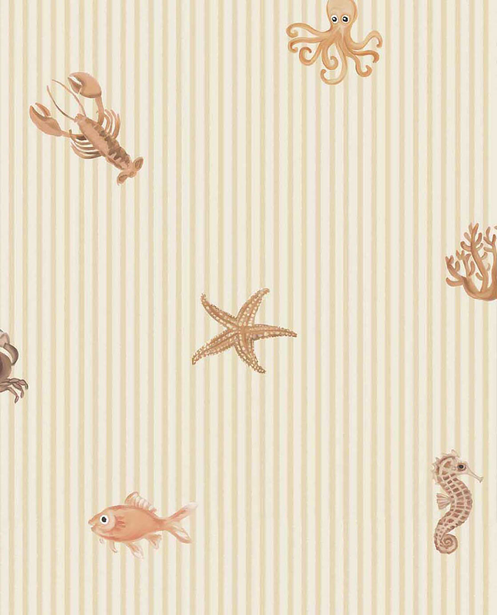 Kindertapete, braun, beige, Streifen, maritime Motive, 363170, Tiny Treasures, Eijffinger