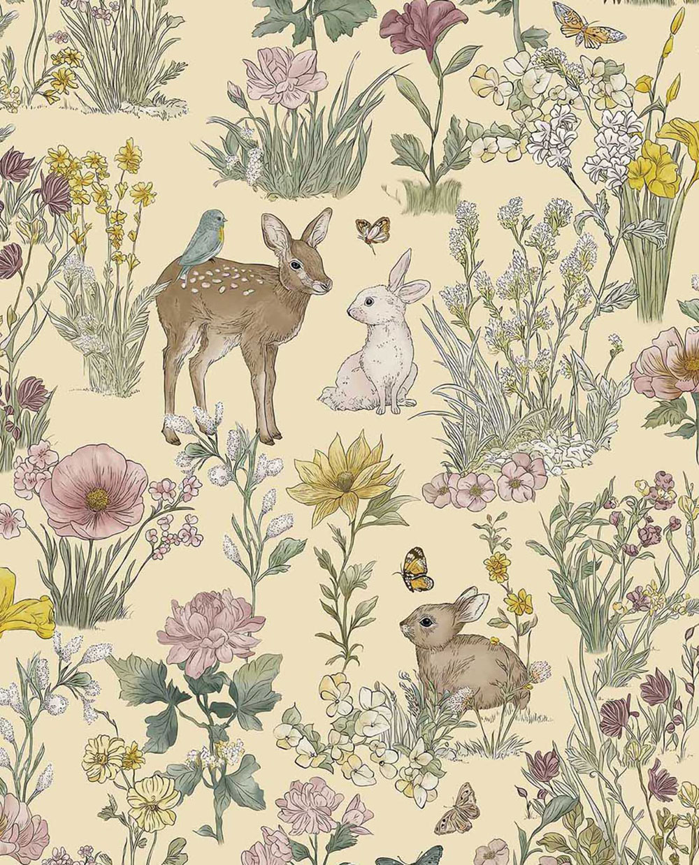 Kindertapete, gelb, Tiere, Blumen, 363191, Tiny Treasures, Eijffinger