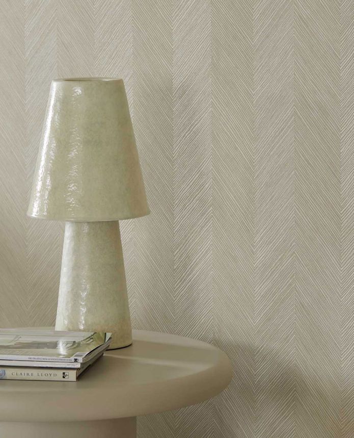 Geometrische Tapete, graubeige, Bastoptik, 363232, Calm Crafted, Eijffinger
