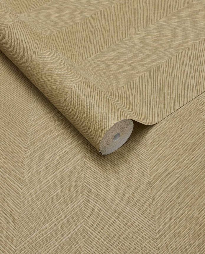 Geometrische Tapete, braun-gelb, Bastoptik, 363237, Calm Crafted, Eijffinger