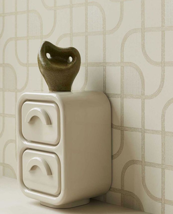 Geometrische Tapete, grün, Streifen, 363262, Calm Crafted, Eijffinger