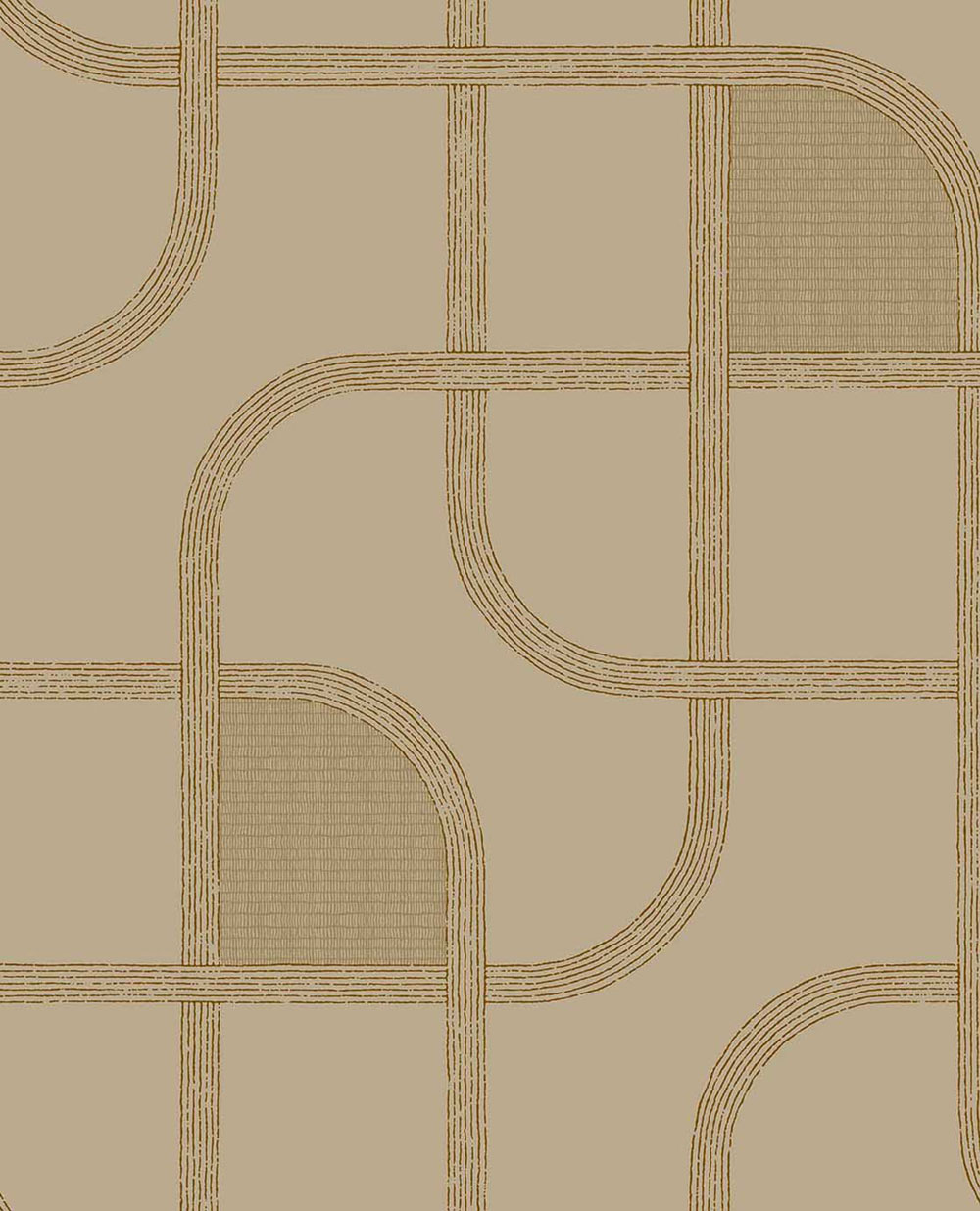 Geometrische Tapete, braun, Streifen, 363264, Calm Crafted, Eijffinger