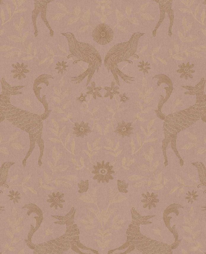 Kindertapete, rosa, braun, Tiere, Blumen, 363112, Tiny Treasures, Eijffinger