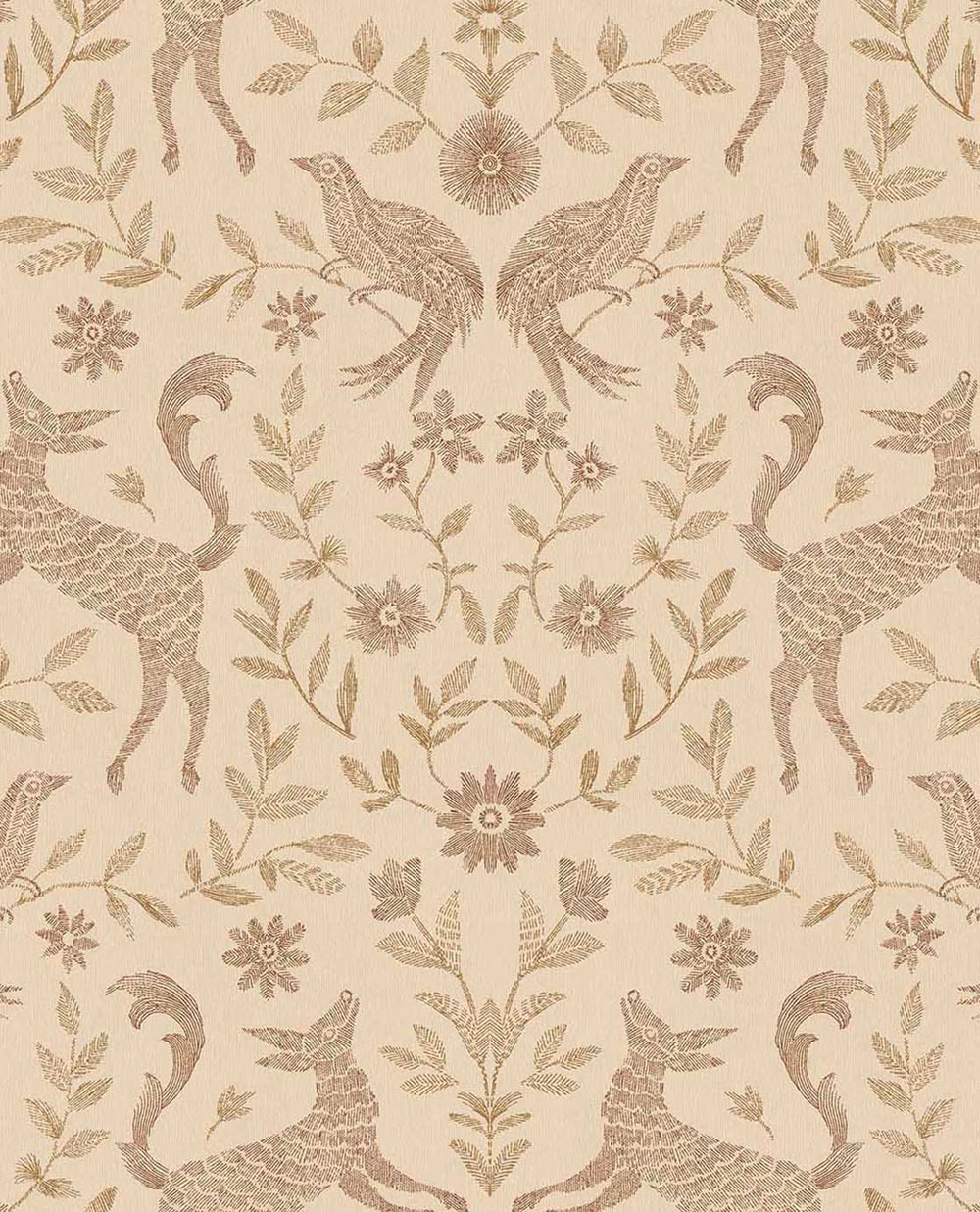 Kindertapete, beige, braun, Tiere, Blumen, 363113, Tiny Treasures, Eijffinger