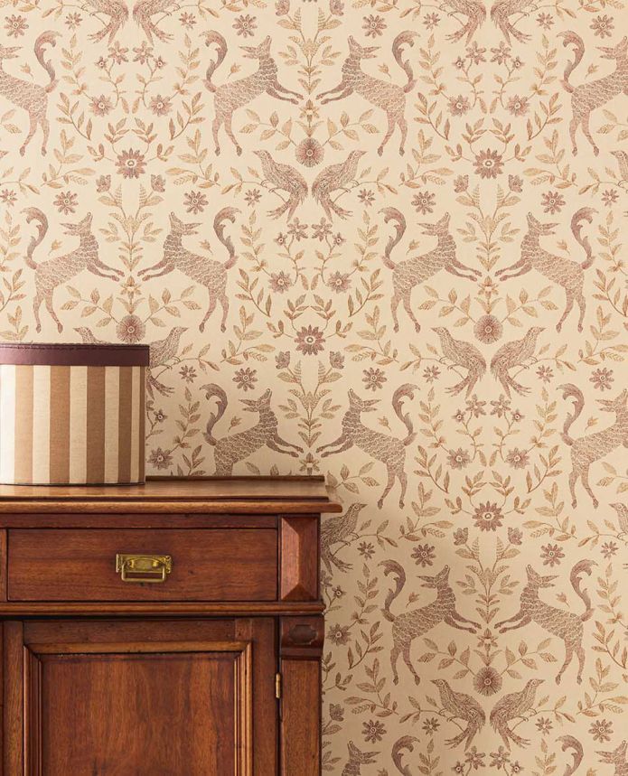Kindertapete, beige, braun, Tiere, Blumen, 363113, Tiny Treasures, Eijffinger