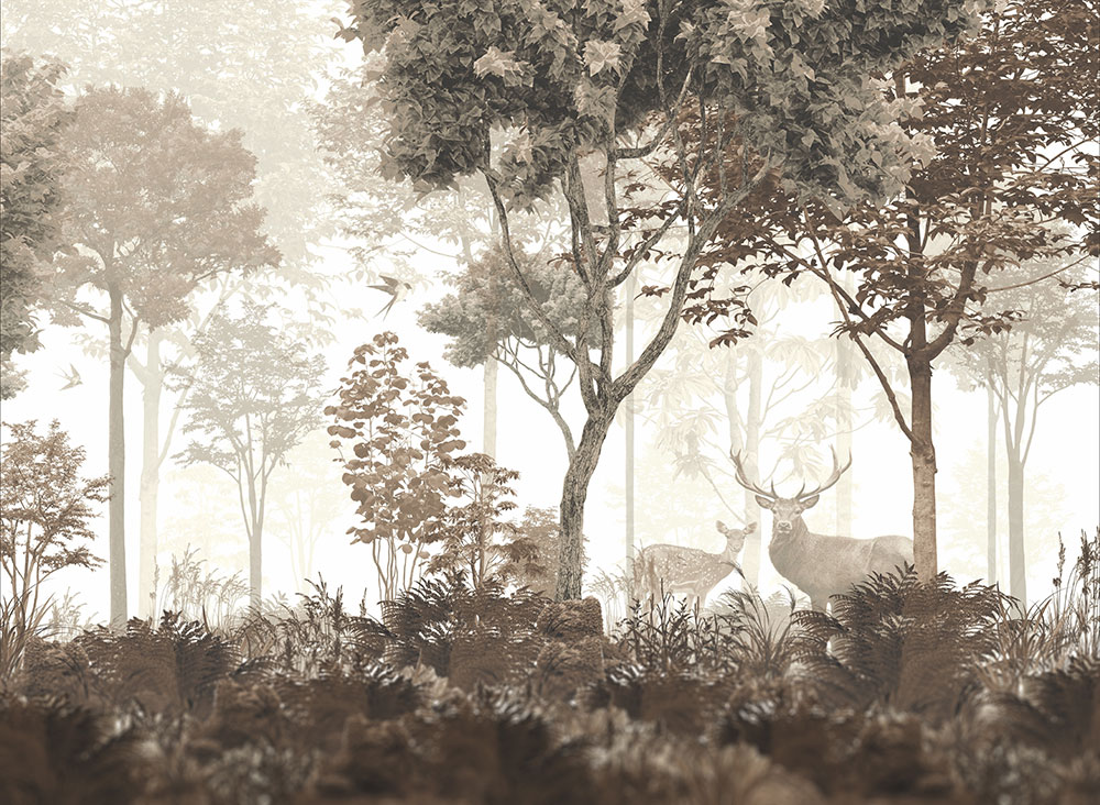 Fototapeten nach Maß, Hirsche im Wald, 10223, Vavex