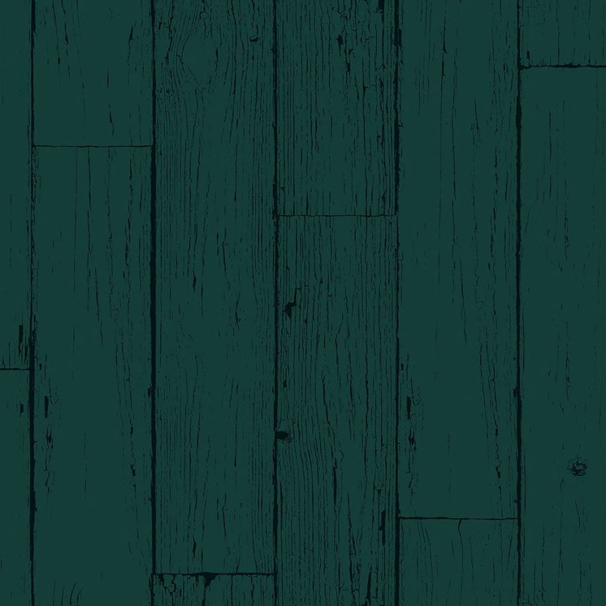Grün-schwarze Vliestapete Holzimitat, Dielen 347536, Matières - Wood, Origin