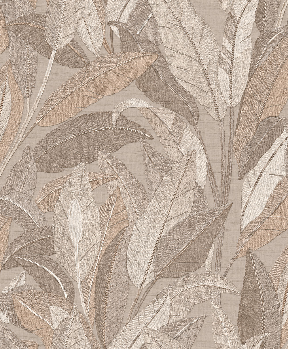 Tapete mit Blättern, Rotbraun, Braun, RE521053, Renaissance, Design ID