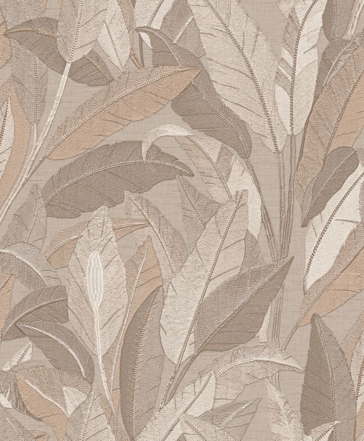 Tapete mit Blättern, Rotbraun, Braun, RE521053, Renaissance, Design ID