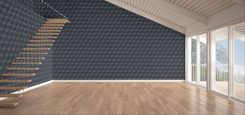 3D-Tapete in Holzoptik, Dunkelblau, RE521095, Renaissance, Design ID