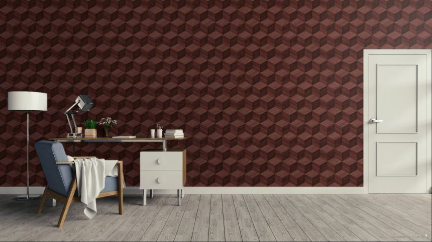 3D-Tapete in Holzoptik, Rotbraun, RE521096, Renaissance, Design ID