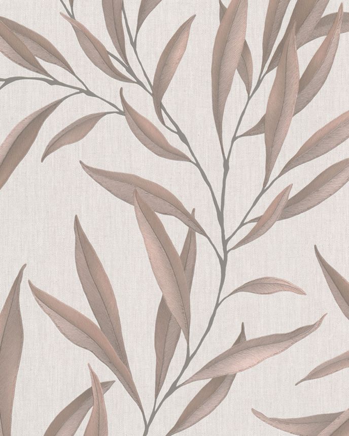 Vliestapete, cremefarben, rosa-grau, Blätter, Zweige, S 32203, Wohndesign 2026, Marburg