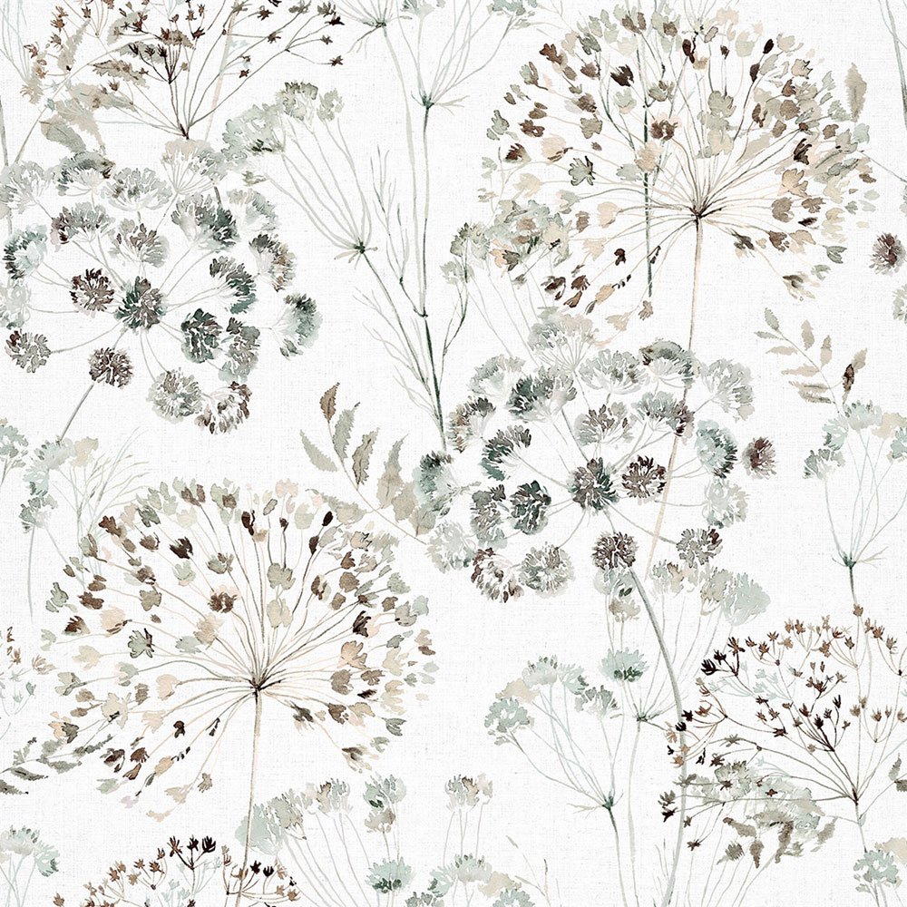 Vliestapete, grau-grün, Wiesenblumen, S 35637, Wohndesign 2026, Marburg