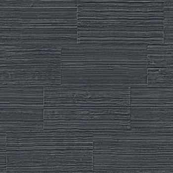 Vliestapete, Imitation von schwarzen und silbernen Steinfliesen 347572, Matières - Stone, Origin