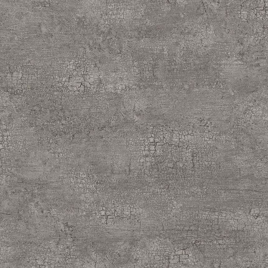 Dunkelgraue Vliestapete für die Wand mit Risseffekt 347566, Matières - Stone, Origin