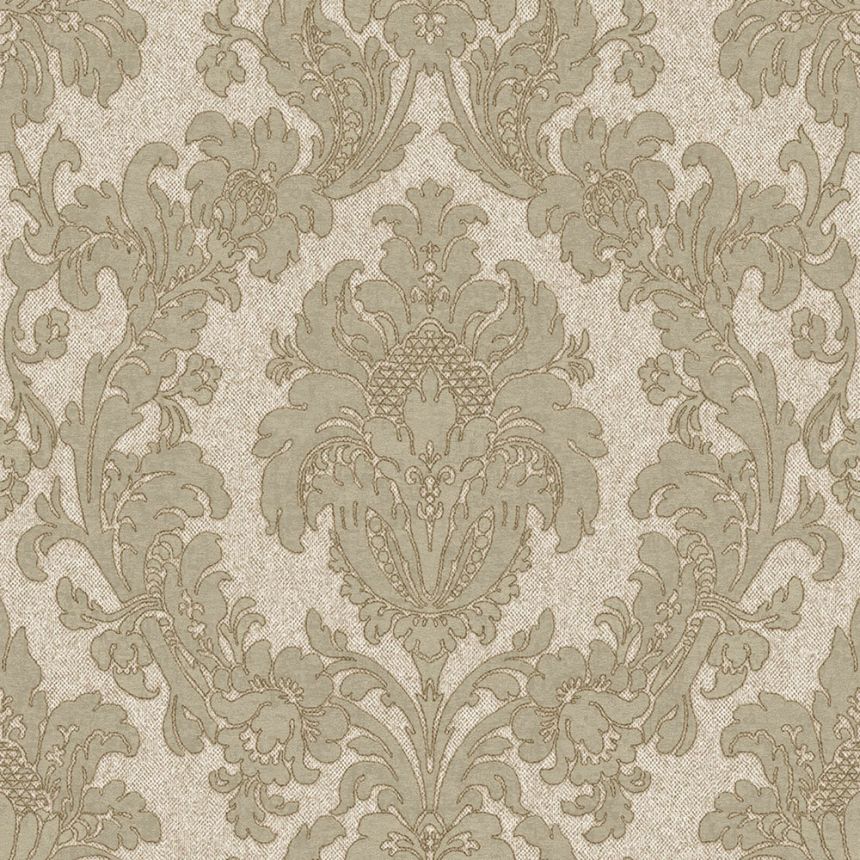 Vlies-Tapete im Schlossstil, grau-beige (Taupe), Z40044, Tradizione Italiana 3, Zambaiti Parati