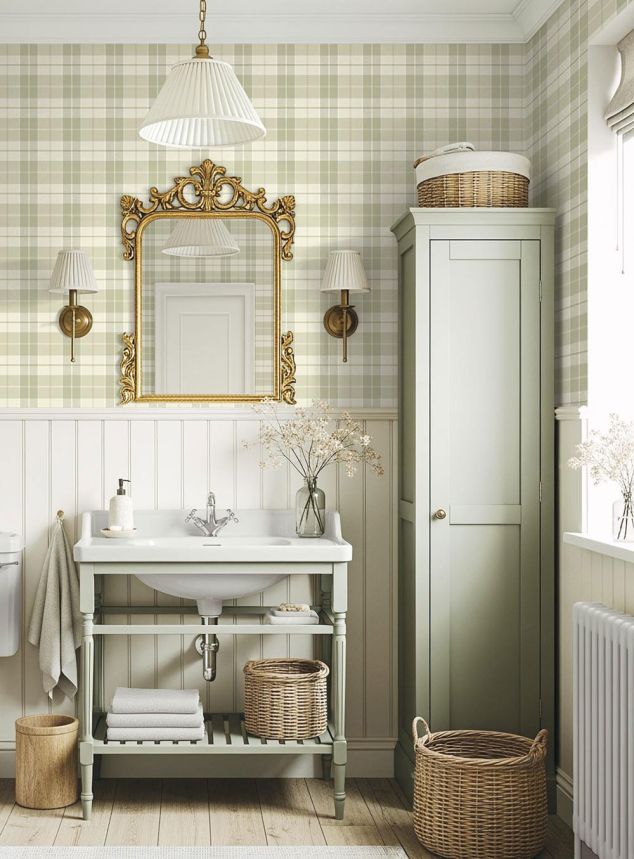 Tapete „Melrose“, beige-grün, CA10504, Carl Robinson Edition 24 „The Highlands“
