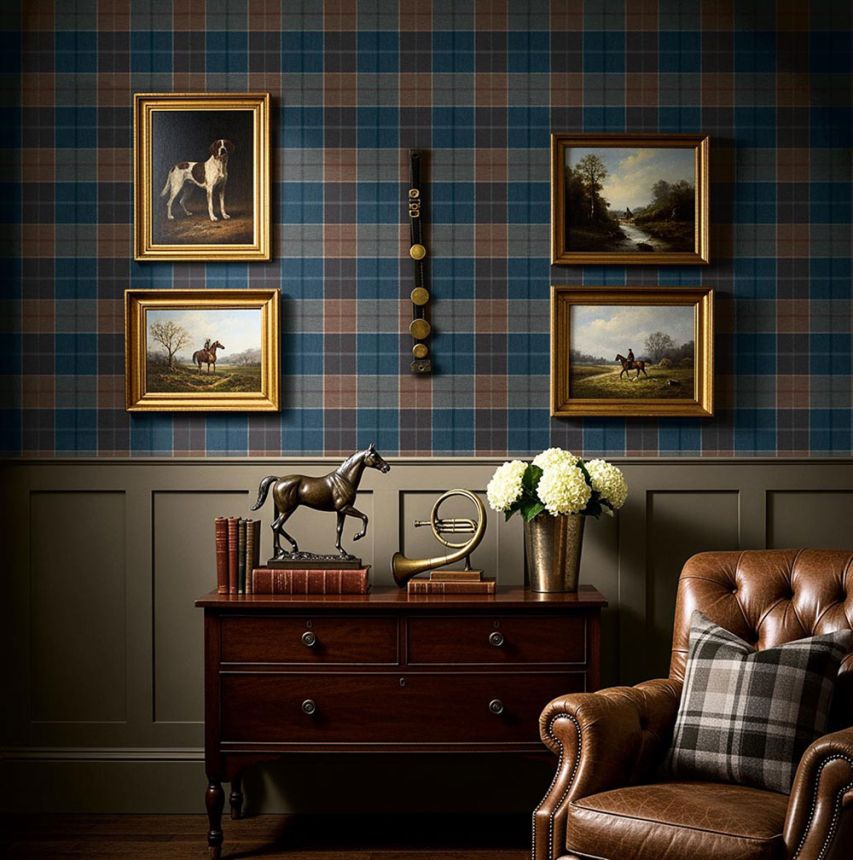 Tapete „Melrose“, blau-braun, CA10512, Carl Robinson Edition 24 „The Highlands“