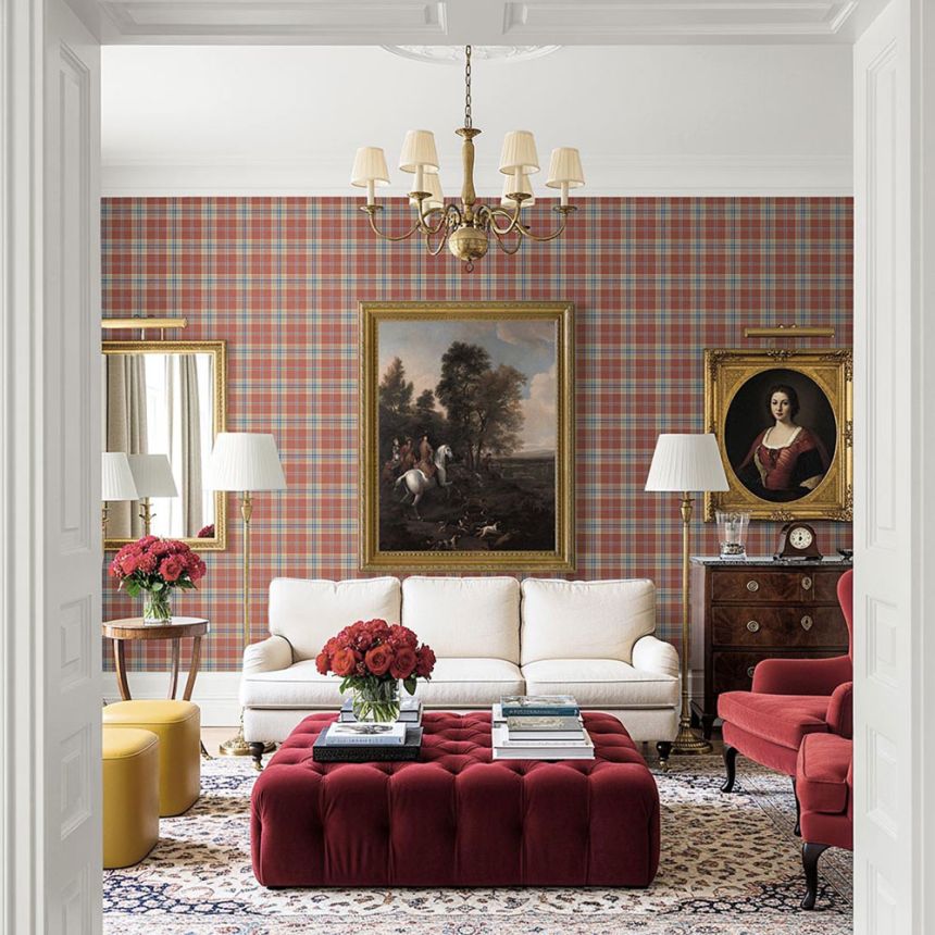 Tapete „Inveraray“, rot, blau, CA10901, Carl Robinson Edition 24 „The Highlands“