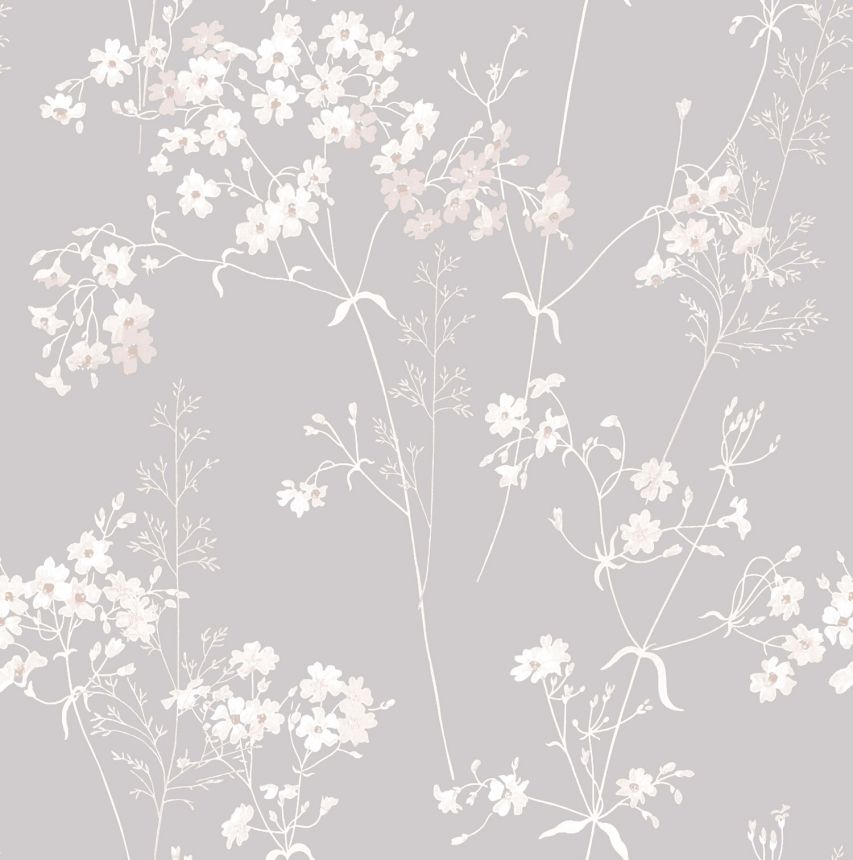 Graue Tapete mit Blumenmuster, 118270, Next Band 1, Next   AUSGEPACKT
