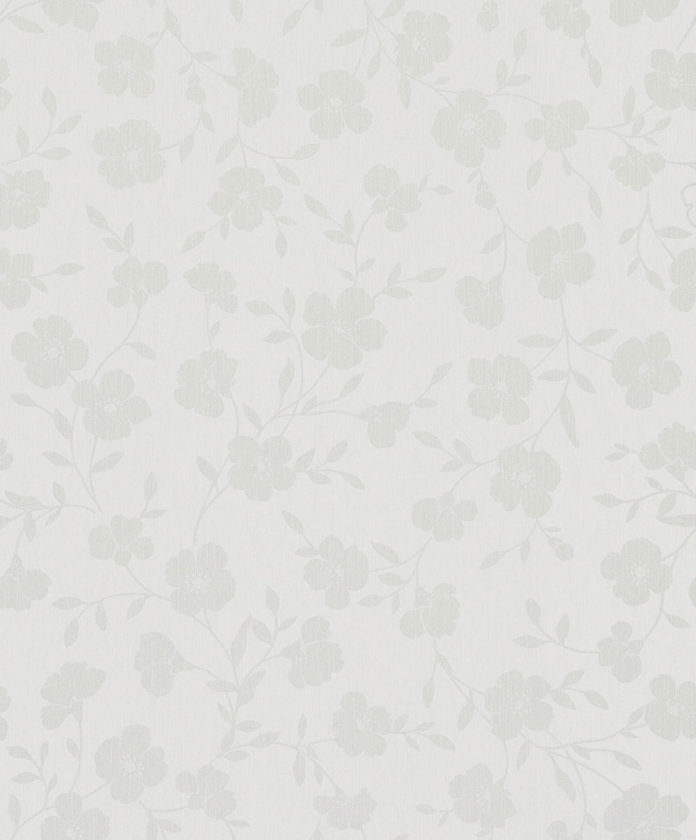 Blumentapete, weiß-grau, 82585, Pia, Novamur