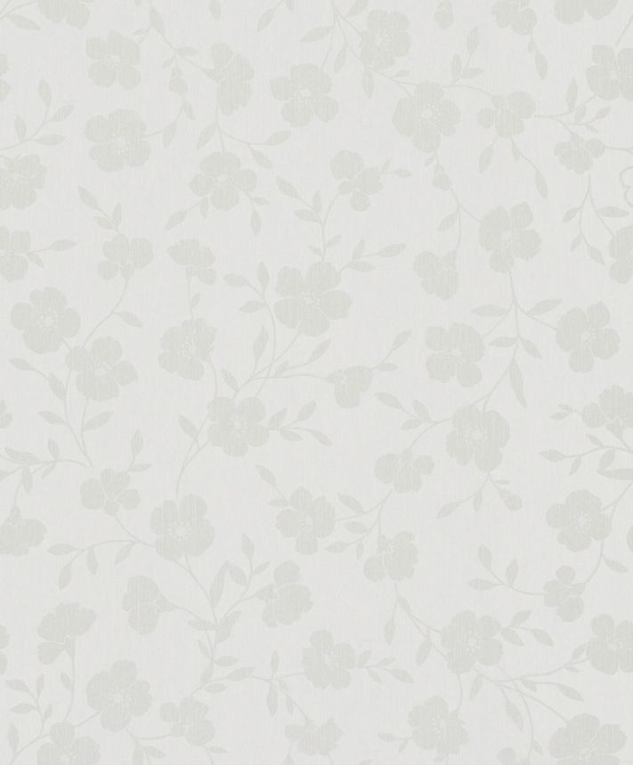 Blumentapete, weiß-grau, 82585, Pia, Novamur