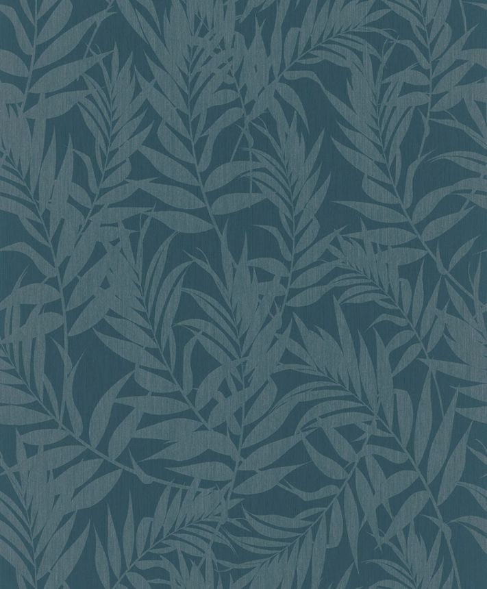 Tapete mit Blattmotiven, blau, 82592, Pia, Novamur