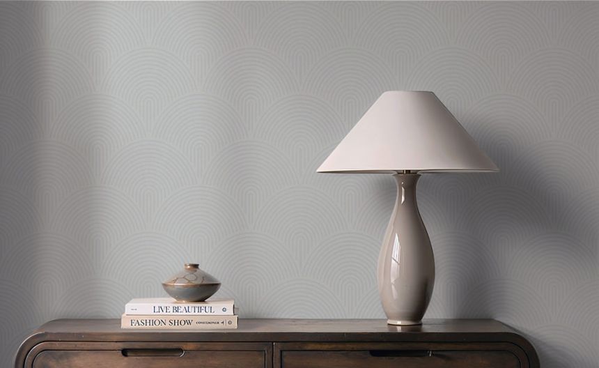 3D-Geometrietapete, grau, 82594, Pia, Novamur