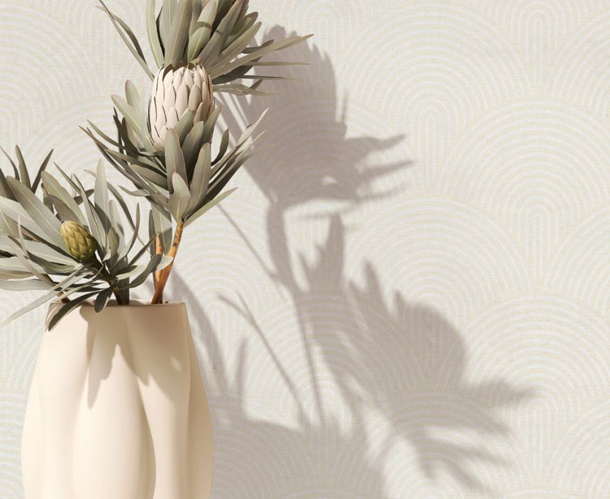 3D-Geometrietapete, beige-cremefarben, 82595, Pia, Novamur