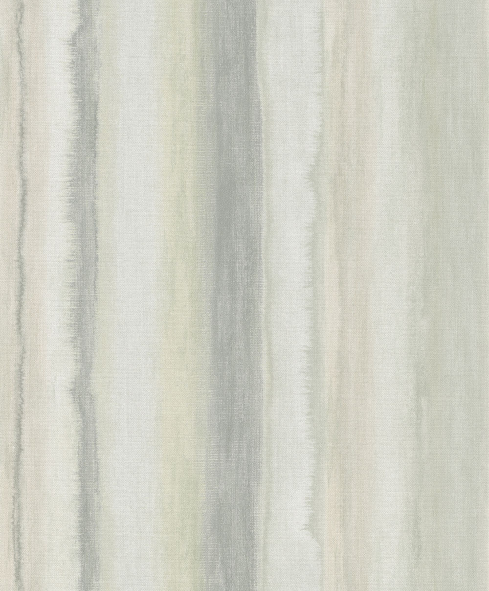 Luxuriöse Tapete in Stoffoptik mit Streifenmuster, grün, beige, 34428, Tide, Marburg