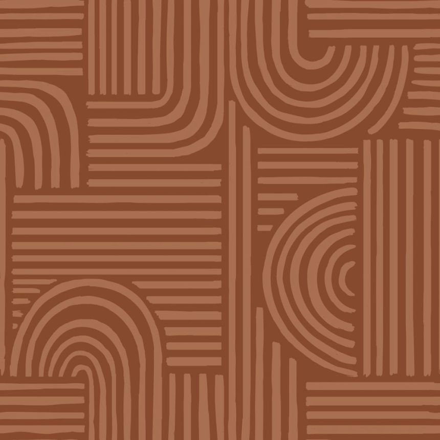 Geometrische Tapete, braun, 139938, Color Pop, Esta Home