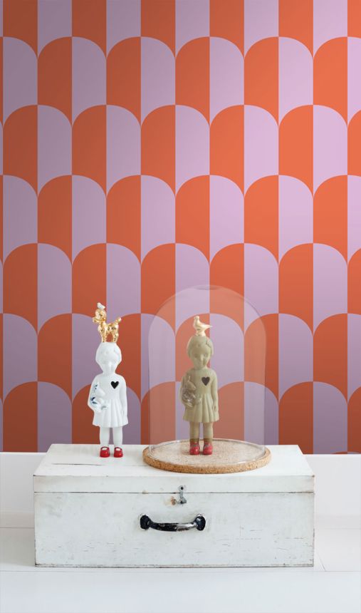 Tapete mit Art-Déco-Muster, rosa, rot, 139982, Color Pop, Esta Home