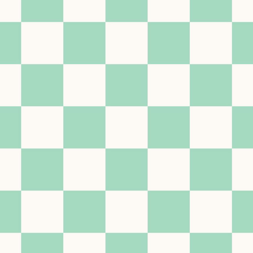 Tapete mit Schachbrettmuster, grün, weiß, 139999, Color Pop, Esta Home
