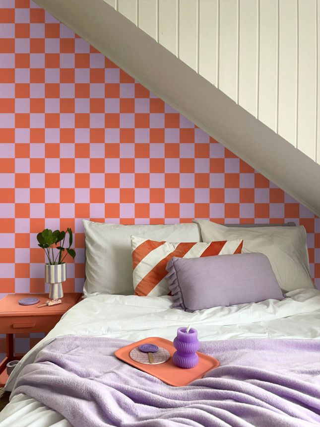Tapete mit Schachbrettmuster, rot, rosa, 130914, Color Pop, Esta Home