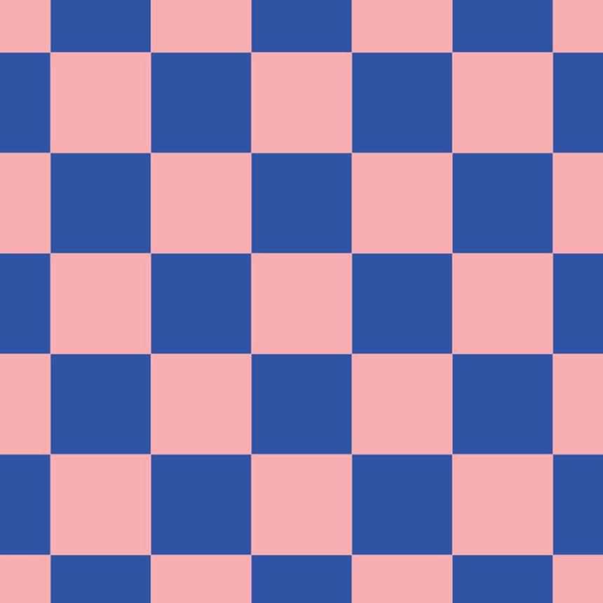 Tapete mit Schachbrettmuster, rosa, blau, 130915, Color Pop, Esta Home