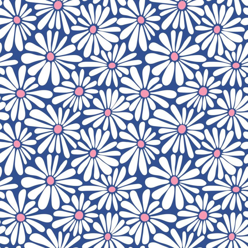 Blumentapete, blau, weiß, 131150, Color Pop, Esta Home