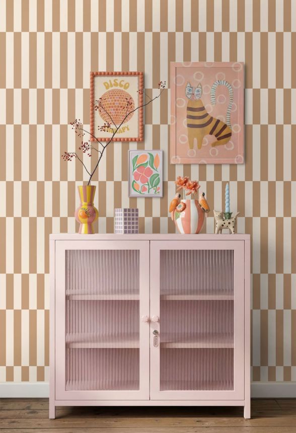 Streifentapete, braun, beige, 131214, Color Pop, Esta Home