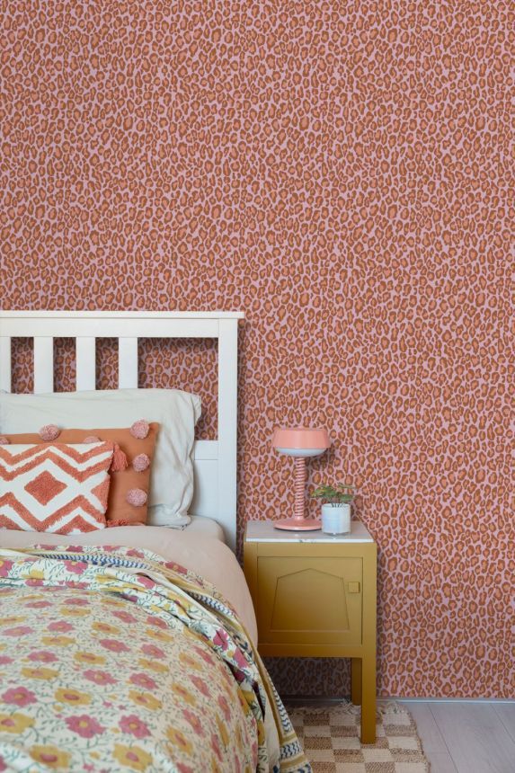 Tapete in Leopardenoptik, rot-braun, rosa, 131402, Color Pop, Esta Home