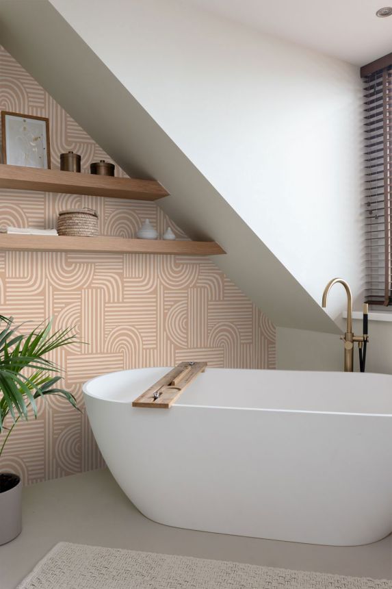 Geometrische Tapete, rosa-braun, 139936, Color Pop, Esta Home