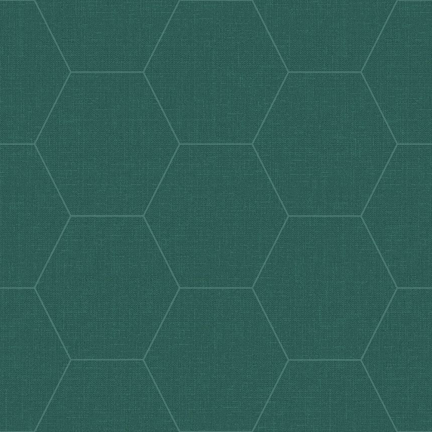 Grüne Tapete mit geometrischen Mustern mit Sechsecken, Vliestapete 148752, Blush, Esta Home