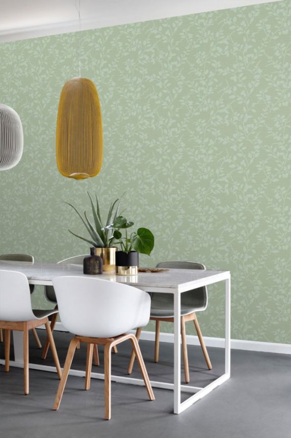 Grüne Tapete, Zweige, Blätter, Vliestapete 148731, Blush, Esta Home