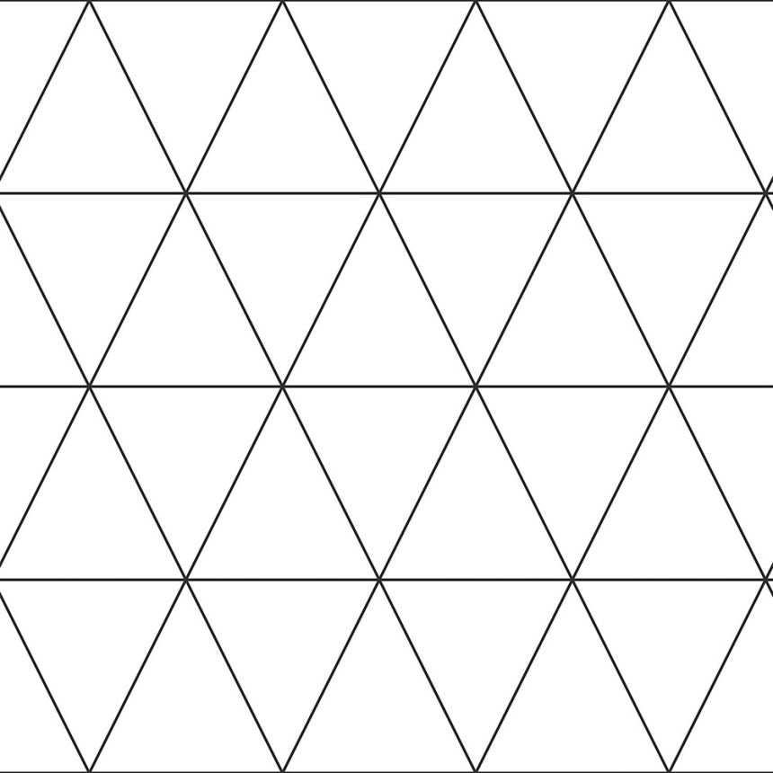 Tapete mit geometrischen mustern - schwarze Umrisse von Dreiecken, Vliestapete 347683, Precious, Origin