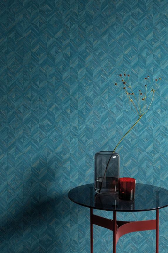 Blaue Tapete mit geometrischen Mustern MU3206 Muse, Grandeco